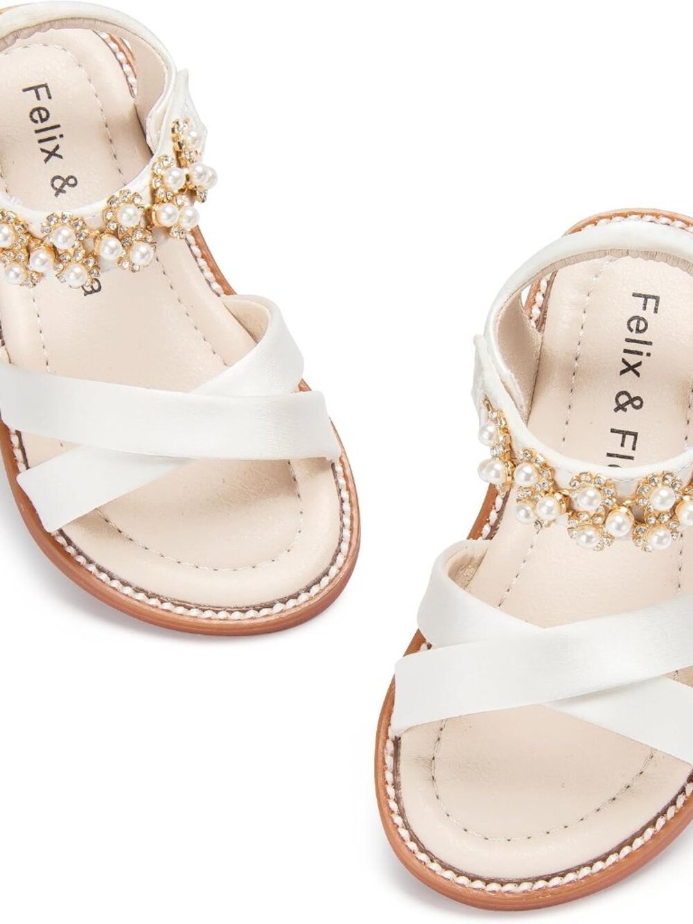 Toddler Girl Sandals Open Toe Dress Flats for Parties Weddings.